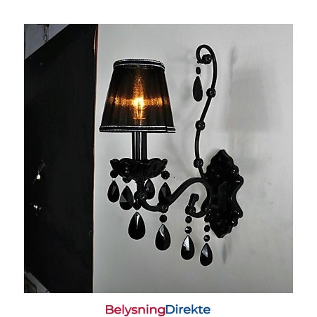 Vegglampetter Krystall Tradisjonell Klassisk Metall Svart