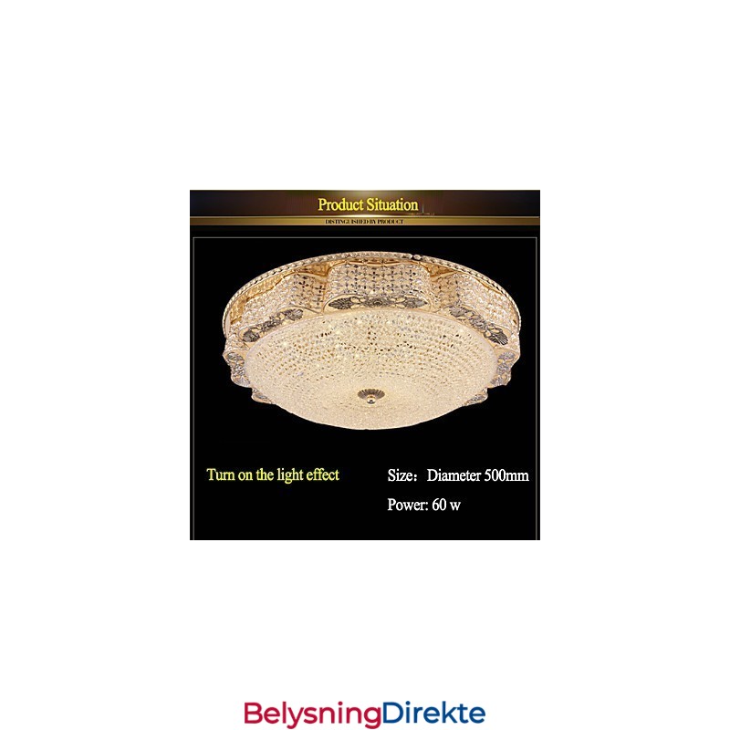 Moderne Luksuriøs Krystall Takmontert Lys Absorberende Kuppellys Diameter 50 Cm