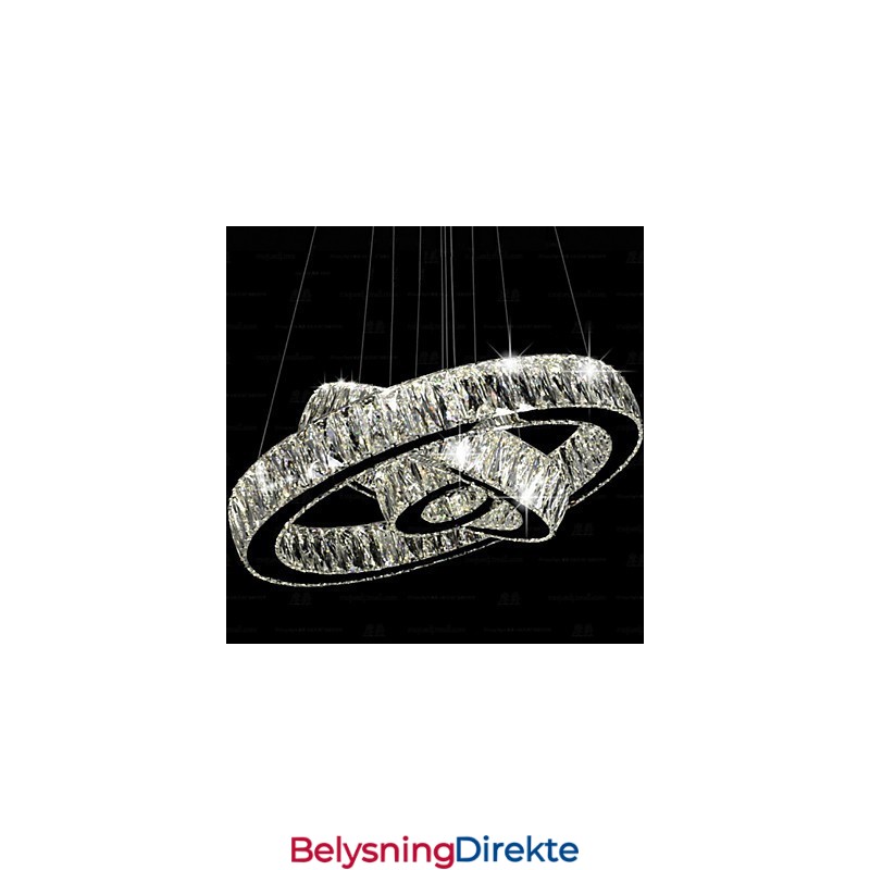 Krystall Pendellampe Moderne Belysning Med Tre Ringer D406080 K9 Store Krystall Taklamper