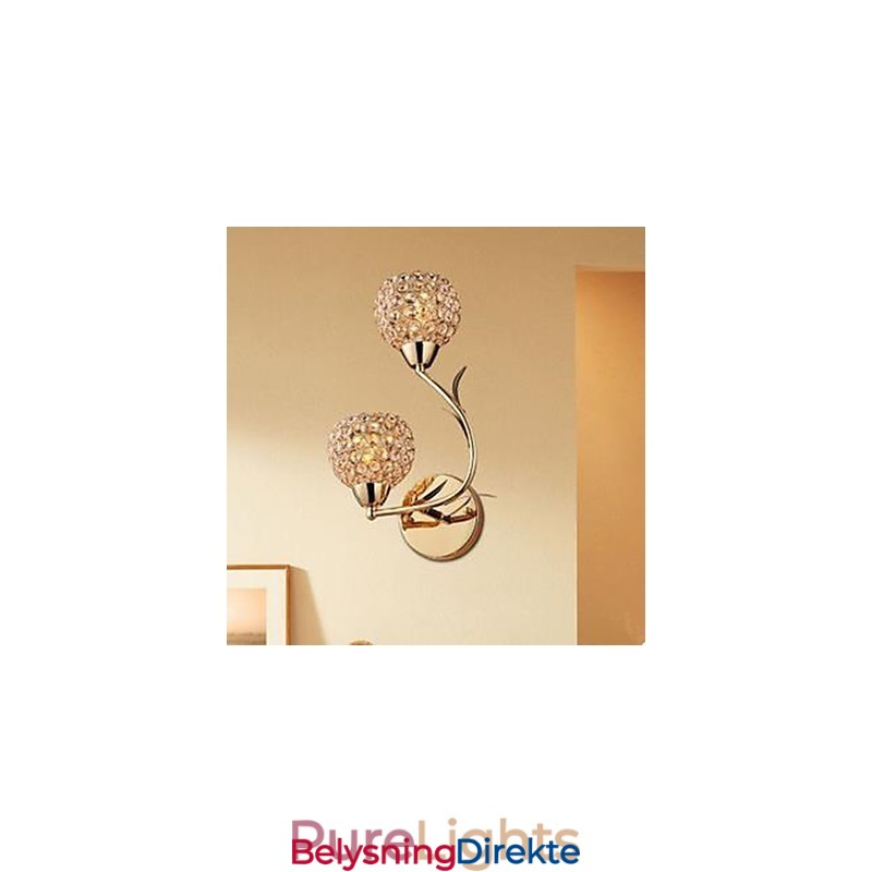 Kontraktert Og Moderne Gyllen Dobbelthodet K9 Krystallvegglampe