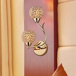 Kontraktert Og Moderne Gyllen Dobbelthodet K9 Krystallvegglampe