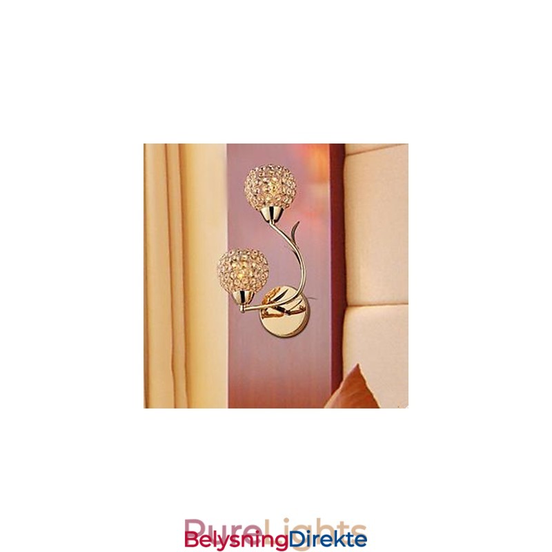 Kontraktert Og Moderne Gyllen Dobbelthodet K9 Krystallvegglampe