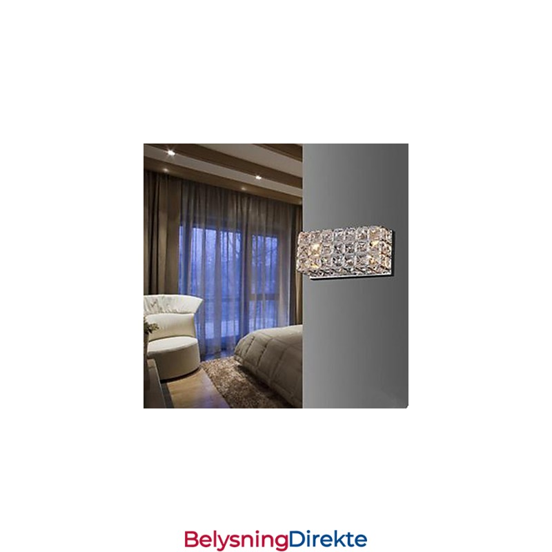 Kontraktert Og Moderne Firkantet Vegglampe I K9-Krystall