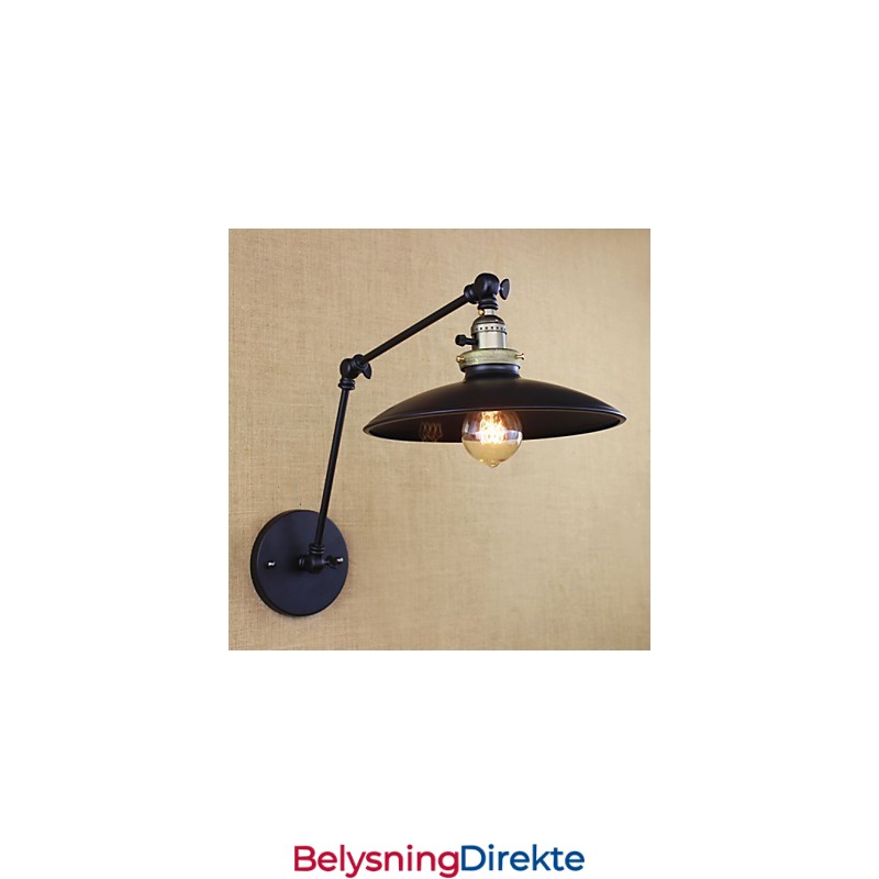 Amerikansk Minimalistisk Industriell Jernvegglampe Med Lang Arm Og Bryter
