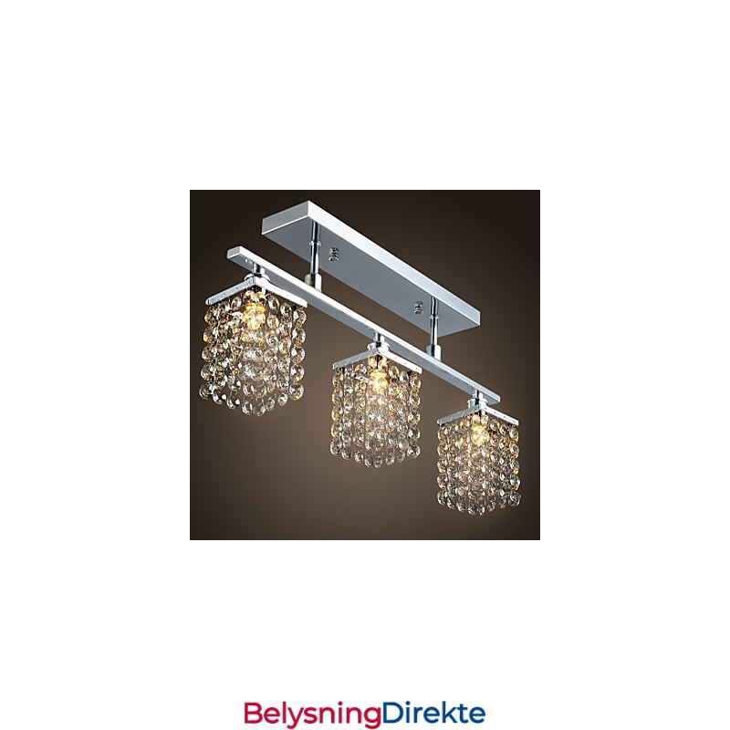 Lineær Lysekrone Med Øylampe Crysal 3 Lys