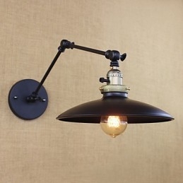 Amerikansk Minimalistisk Industriell Jernvegglampe Med Lang Arm Og Bryter