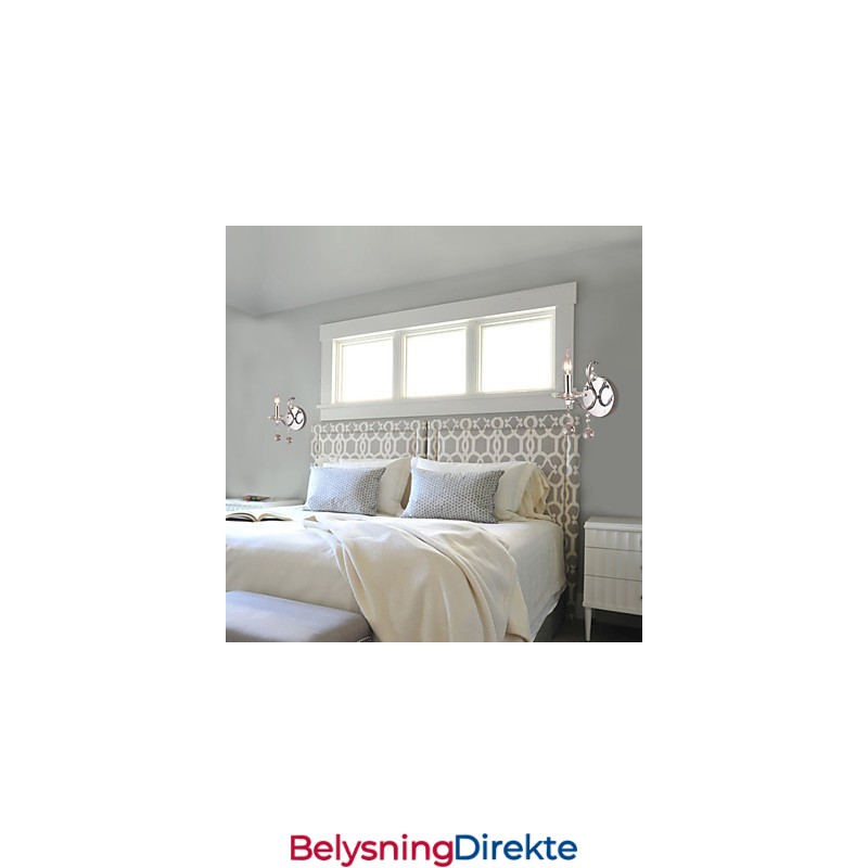 Sølvfarget Krystallvegglampe Med 1 Lys