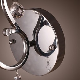 Sølvfarget Krystallvegglampe Med 1 Lys