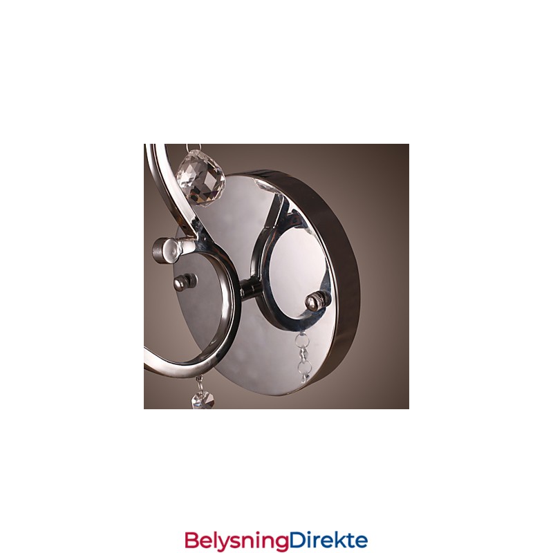 Sølvfarget Krystallvegglampe Med 1 Lys