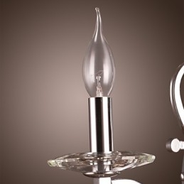 Sølvfarget Krystallvegglampe Med 1 Lys