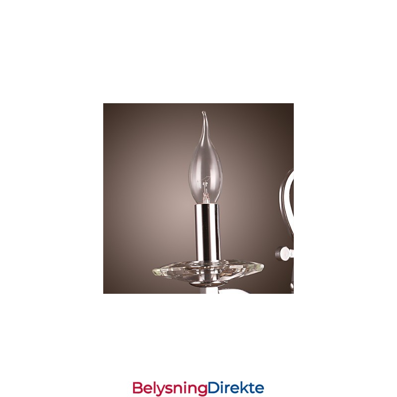 Sølvfarget Krystallvegglampe Med 1 Lys