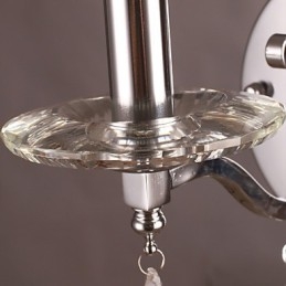 Sølvfarget Krystallvegglampe Med 1 Lys