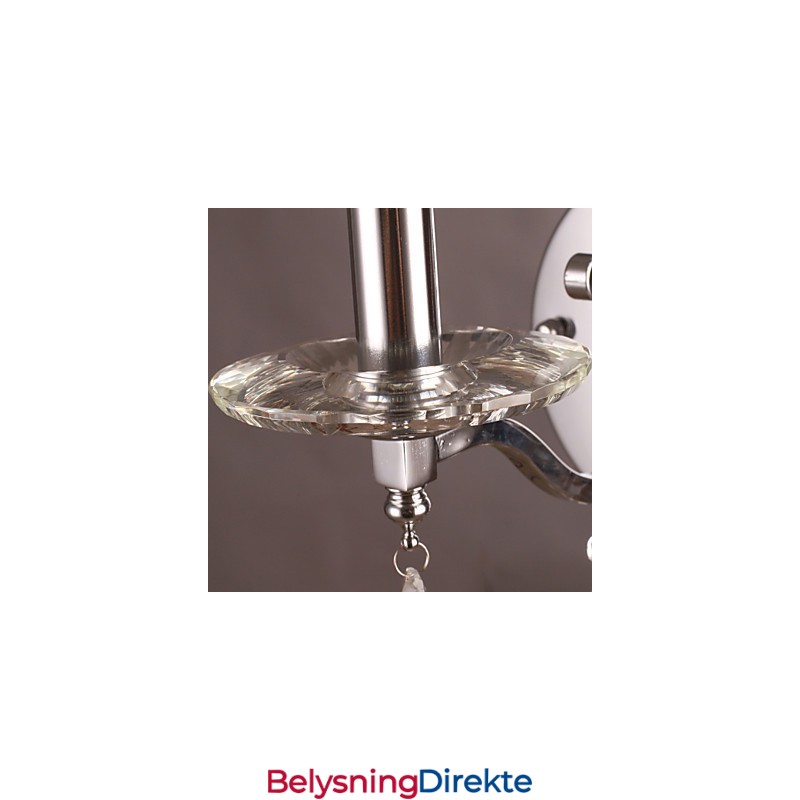 Sølvfarget Krystallvegglampe Med 1 Lys