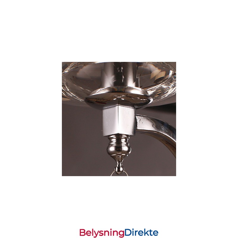 Sølvfarget Krystallvegglampe Med 1 Lys