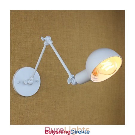 Moderne Hvit Langarmet Dobbel Smijernsvegglampe Stue Gang Soverom Nattbord Arbeidsrom