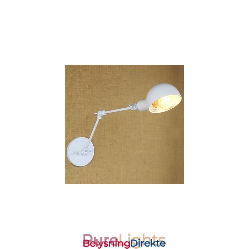 Moderne Hvit Langarmet Dobbel Smijernsvegglampe Stue Gang Soverom Nattbord Arbeidsrom