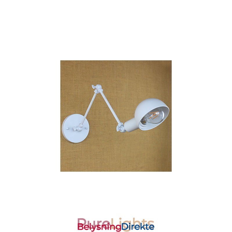 Moderne Hvit Langarmet Dobbel Smijernsvegglampe Stue Gang Soverom Nattbord Arbeidsrom