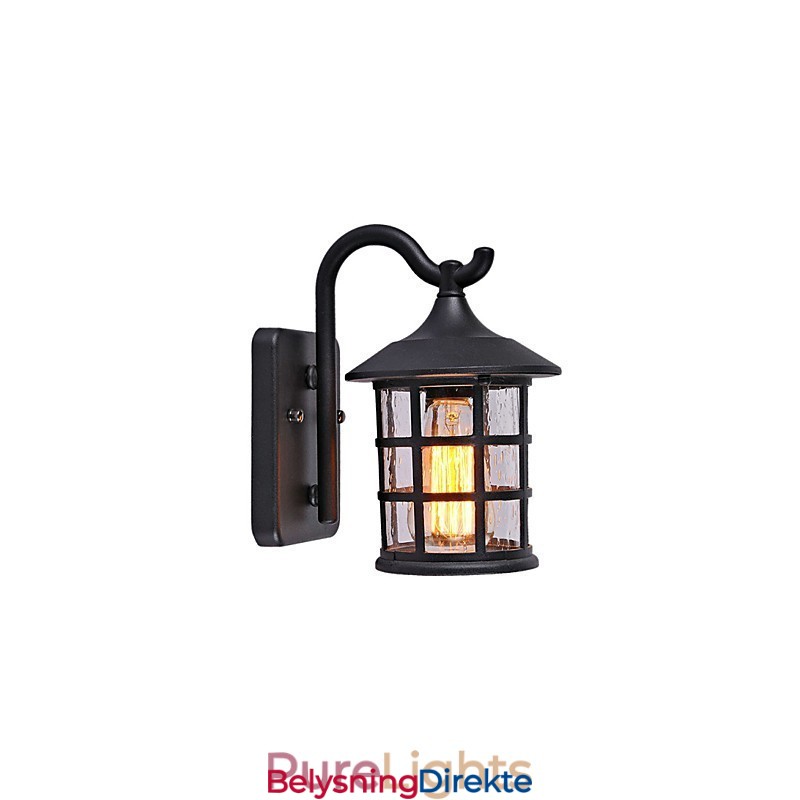 Antikk Rustikk Jern Vanntett Utendørs Vegglampe Vintage Lanterne Lys Rusten Matt Svart Korridor Gang Vegglampe