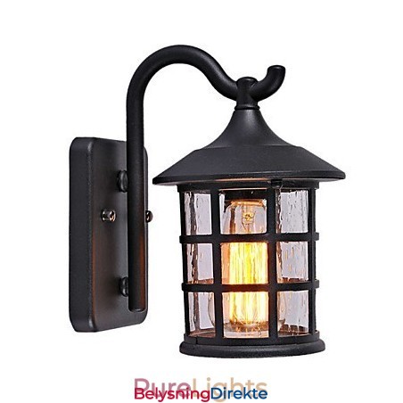 Antikk Rustikk Jern Vanntett Utendørs Vegglampe Vintage Lanterne Lys Rusten Matt Svart Korridor Gang Vegglampe