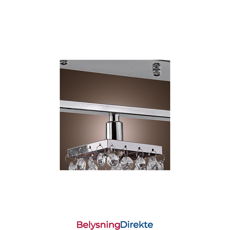 Lineær Lysekrone Med Øylampe Crysal 3 Lys