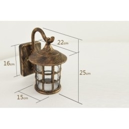 Antikk Rustikk Jern Vanntett Utendørs Vegglampe Vintage Lanterne Lys Rusten Matt Svart Korridor Gang Vegglampe