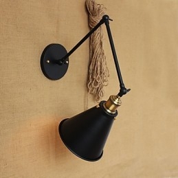 Amerikansk Landlig Pastoral Stil Minimalistisk Dobbeltseng Langarm Vegglampe Midtgang Kanal Lagerinngang