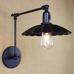 Nattbordslampe For Soverom, Hotell, Ingeniørkunst, Restaurant, Retro, Matt Svart, Belte, Lang Arm, Dobbel Bryter, Vegglampe