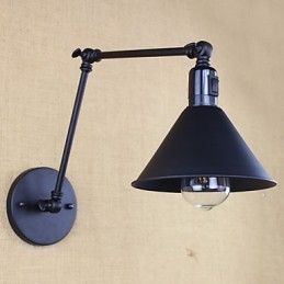 Retro Matt Svart Belte Med Lang Arm, Dobbel Veggbryter