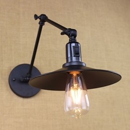 Retro Matt Svart Belte Med Lang Arm, Dobbel Veggbryter