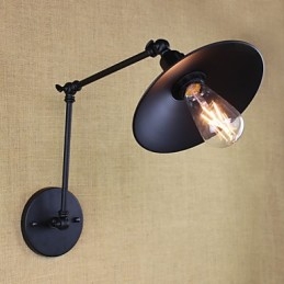 Retro Matt Svart Belte Med Lang Arm, Dobbel Veggbryter