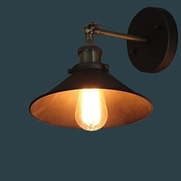 Industriell Vintage Edison Simplicity 1 Lys Veggmontert Spisestue Arbeidsrom Kontor Gang Metall Vegglampe