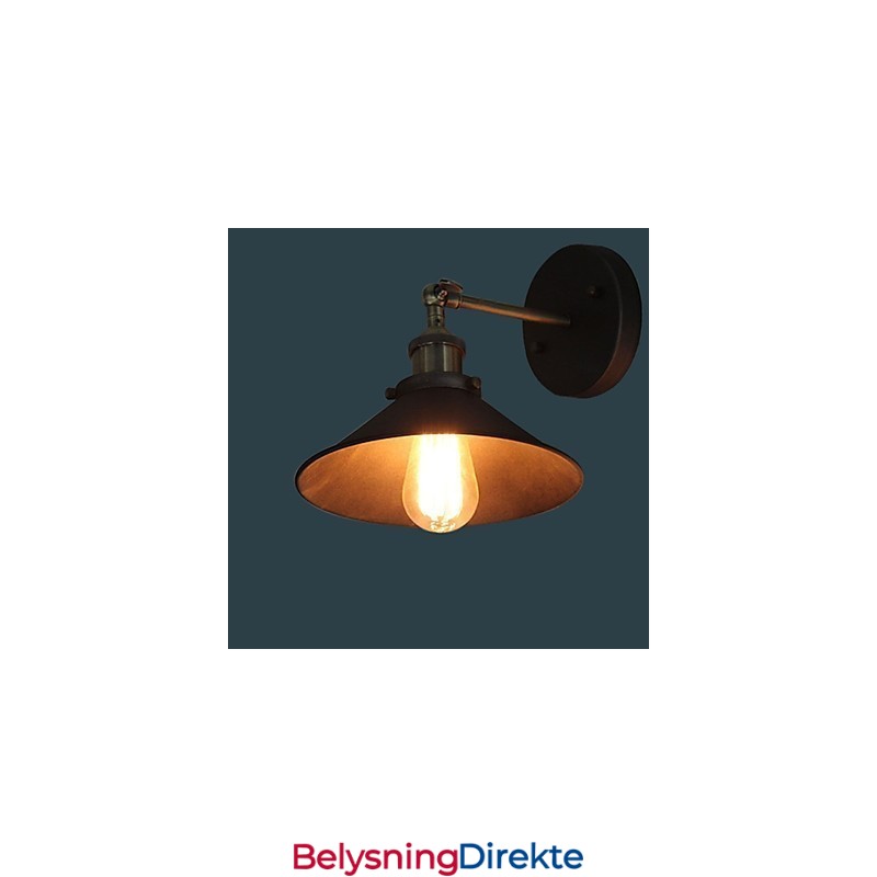 Industriell Vintage Edison Simplicity 1 Lys Veggmontert Spisestue Arbeidsrom Kontor Gang Metall Vegglampe