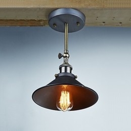 Industriell Vintage Edison Simplicity 1 Lys Veggmontert Spisestue Arbeidsrom Kontor Gang Metall Vegglampe
