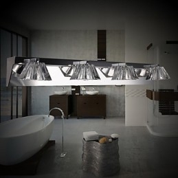 Moderne Vegglampe Med Glassskjerm, 4 Lys, Speilfront