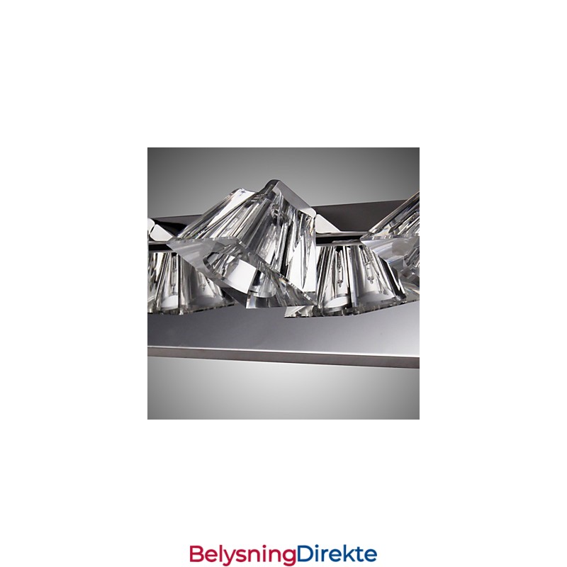 Moderne Vegglampe Med Glassskjerm, 4 Lys, Speilfront