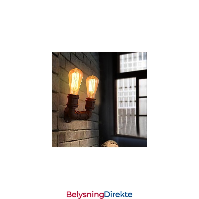 Kreativ Dobbel Kreativ Barrørsvegglampe
