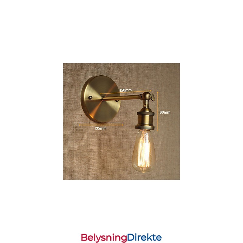 Amerikansk Bar Kafé Restaurant Nattbord Minimalistisk Midtgang Bronse Smijern Vegglampe