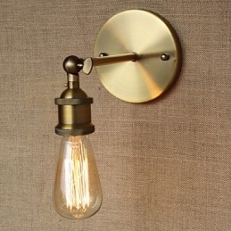 Amerikansk Bar Kafé Restaurant Nattbord Minimalistisk Midtgang Bronse Smijern Vegglampe