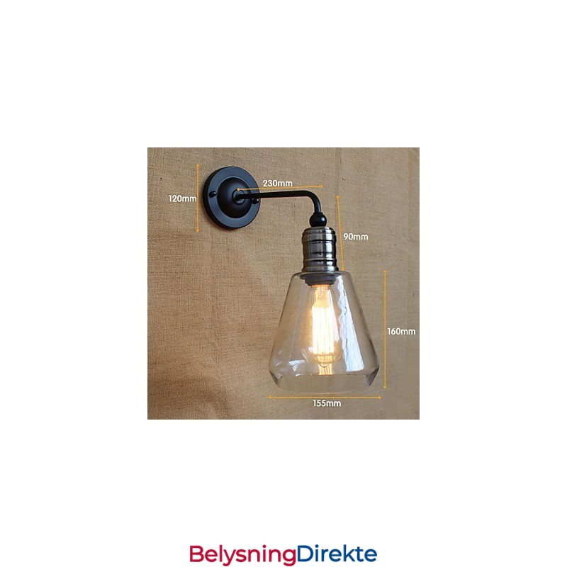 Middelhavs-Amerikansk Landlig Stil Gjennomsiktig Glassvegglampe