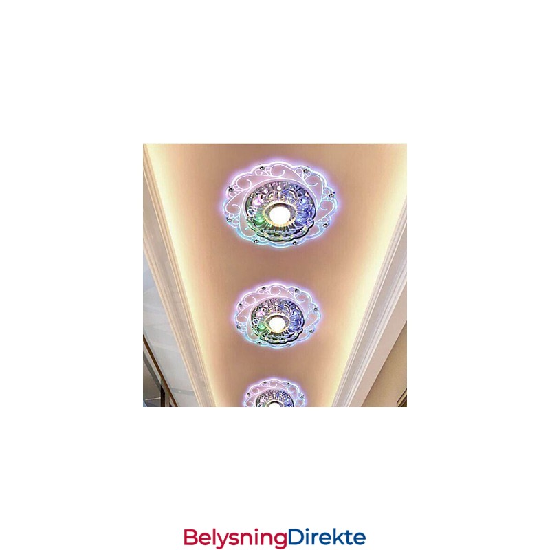 Krystall Taklampe Spotlight Smd 3W Kreativ Lampe Rørlys Fargerik Farge Kuppellys