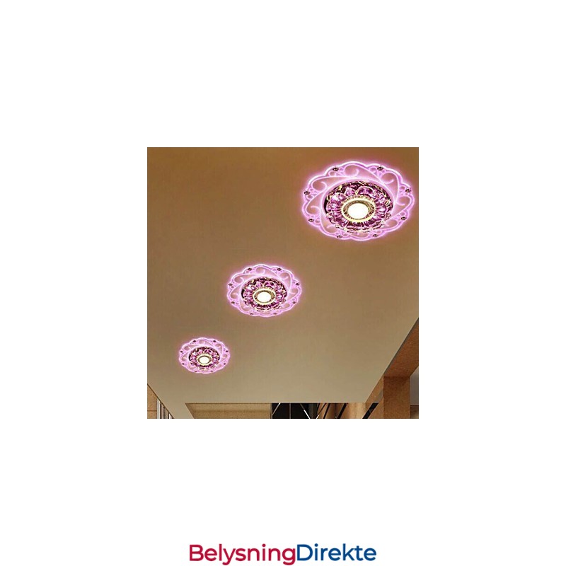 Krystall Taklampe Spotlight Smd 3W Kreativ Lampe Rørlys Fargerik Farge Kuppellys