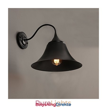 Designer Duds Loft-Stil Gammel Svart Jernhette Vegglampe