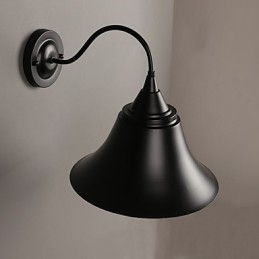 Designer Duds Loft-Stil Gammel Svart Jernhette Vegglampe
