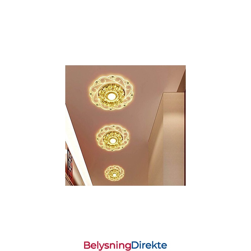 Krystall Taklampe Spotlight Smd 3W Kreativ Lampe Rørlys Fargerik Farge Kuppellys