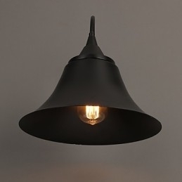 Designer Duds Loft-Stil Gammel Svart Jernhette Vegglampe