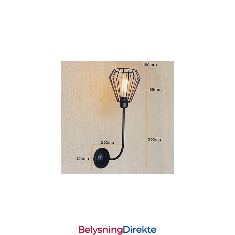 Amerikansk Landlig Kreativ Jernalbue Antikk Enkelt Hodelampe Nattbordslampe