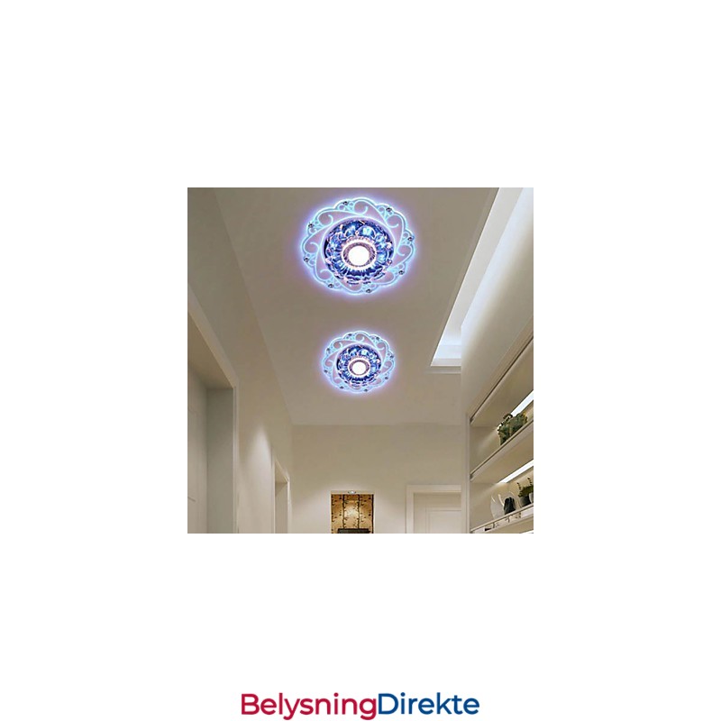 Krystall Taklampe Spotlight Smd 3W Kreativ Lampe Rørlys Fargerik Farge Kuppellys