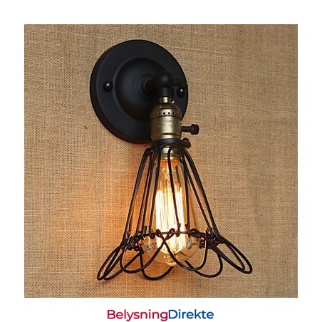 Amerikansk Industriell Stil Dekorativ Vegglampe Jernnettgjerde