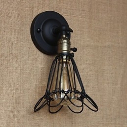 Amerikansk Industriell Stil Dekorativ Vegglampe Jernnettgjerde