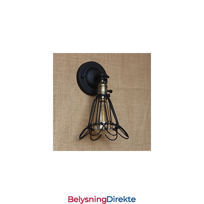 Amerikansk Industriell Stil Dekorativ Vegglampe Jernnettgjerde